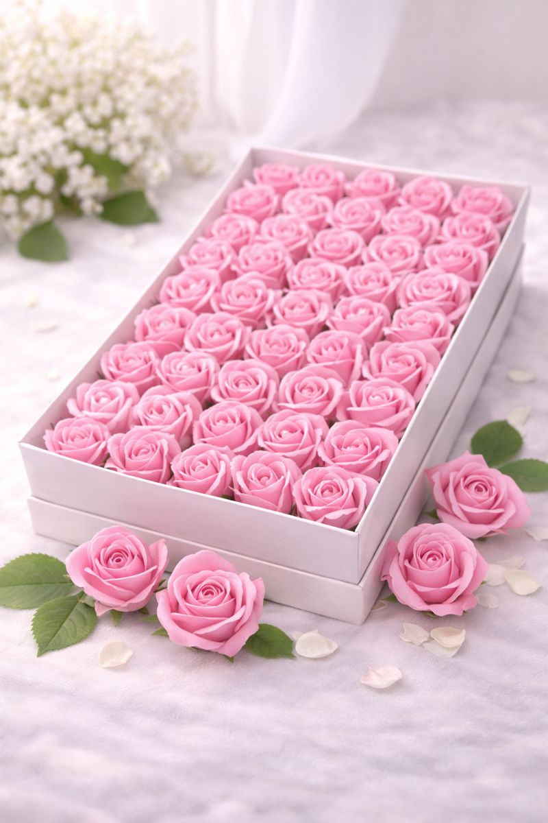 Pink Scented Artificial Rose Box for Gifting & Décor