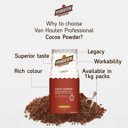 VANHOUTEN COCOA POWDER MEDIUM BROWN 10/12