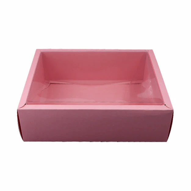 Pink Hamper Packaging Box With See-Through Lid