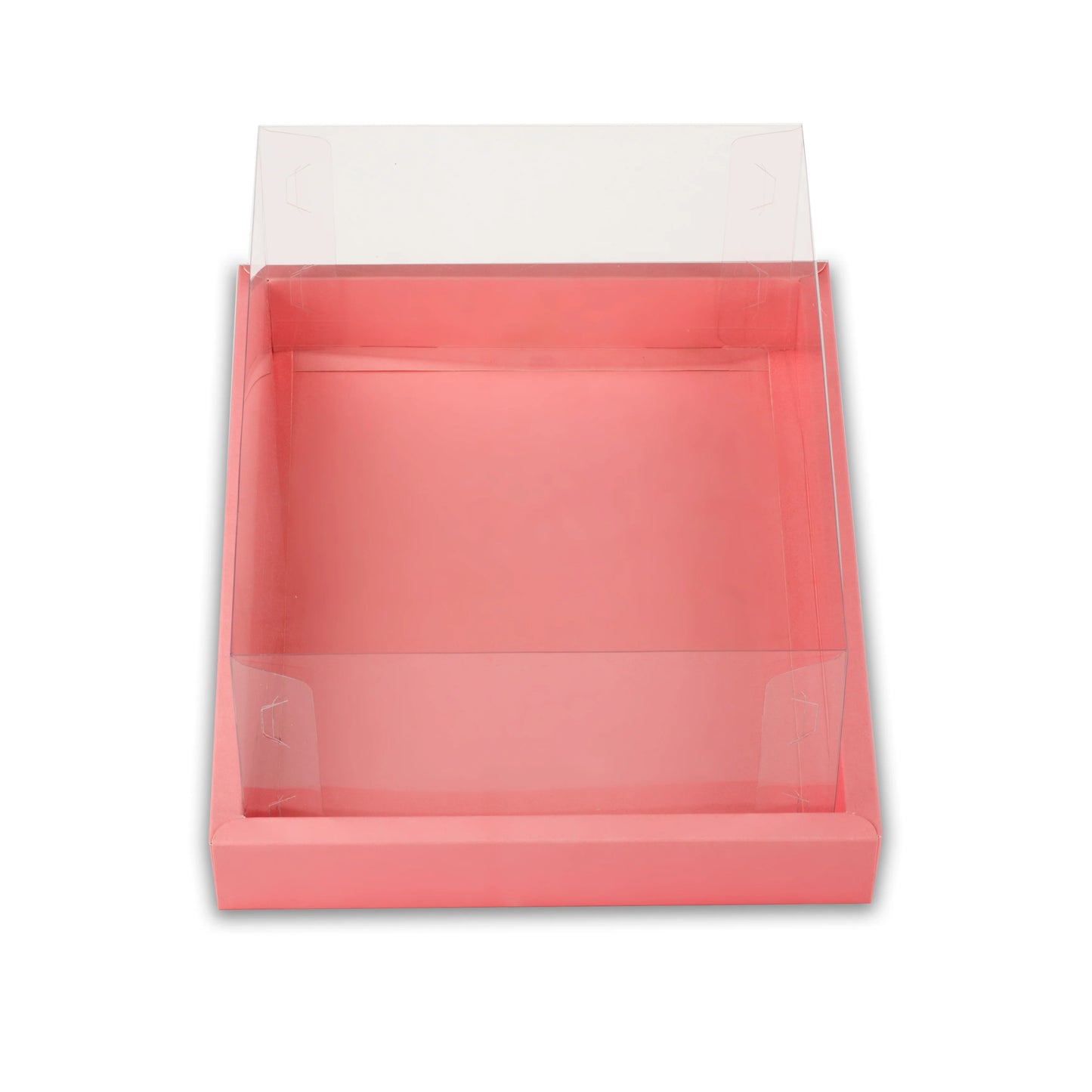 Pink Foldable Window Hamper Gift Box with Transparent Lid – Premium Packaging for Hampers, Desserts & Gift Sets