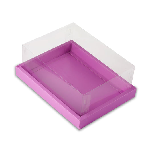 Purple Foldable Window Hamper Gift Box with Transparent Lid – Premium Packaging for Hampers, Desserts & Gift Sets
