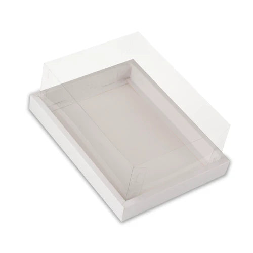 White Foldable Window Hamper Gift Box with Transparent Lid – Premium Packaging for Hampers, Desserts & Gift Sets