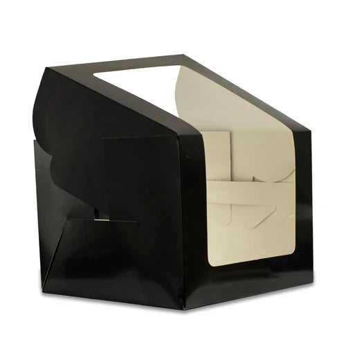 BLACK L WINDOW CAKE BOX | 10X10X8 INCHES 1KG CAKE BOX | TALL CAKE BOX (Copy)
