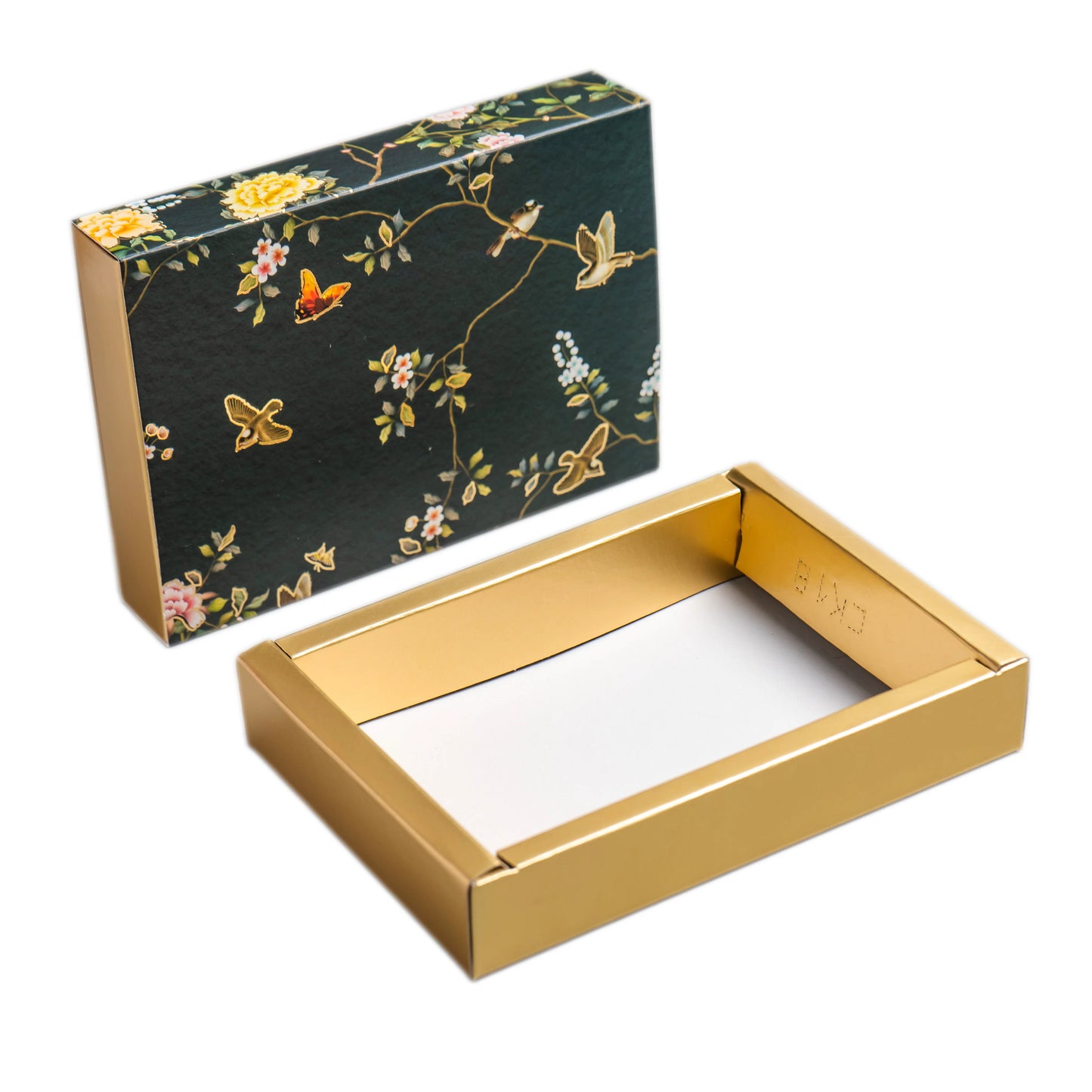 Luxury Festive Chocolate Gift Box – 6 Cavity | Green Elegant Floral Design