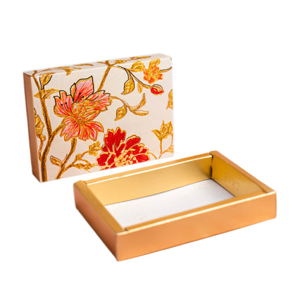 Luxury Festive Chocolate Gift Box – 6 Cavity |White Elegant Floral Design