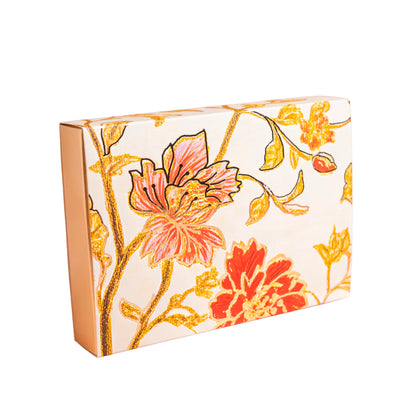 Luxury Festive Chocolate Gift Box – 6 Cavity |White Elegant Floral Design