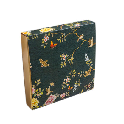 Luxury Festive Chocolate Gift Box – 9 Cavity | Green Elegant Floral Design