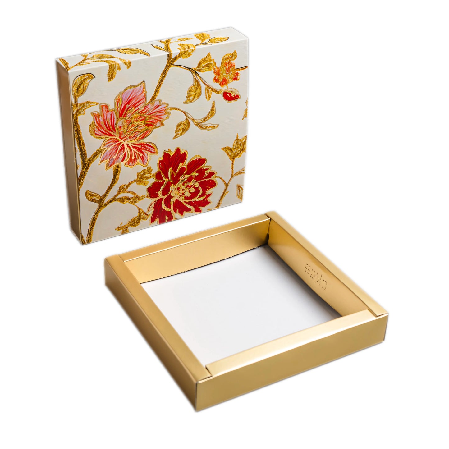 Luxury Festive Chocolate Gift Box – 9 Cavity | White Elegant Floral Design