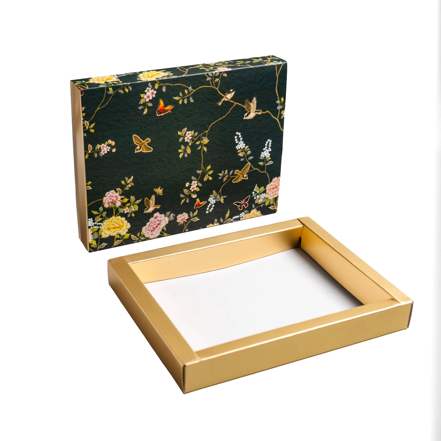 Luxury Festive Chocolate Gift Box – 12 Cavity | Green Elegant Floral Design