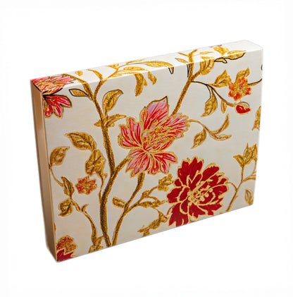 Luxury Festive Chocolate Gift Box – 12 Cavity | White Elegant Floral Design