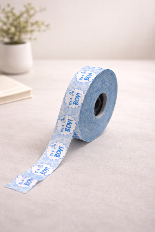 Baby Boy Printed Ribbon Roll – 15 Meters x 1 Inch | Decorative Gift Wrapping Ribbon