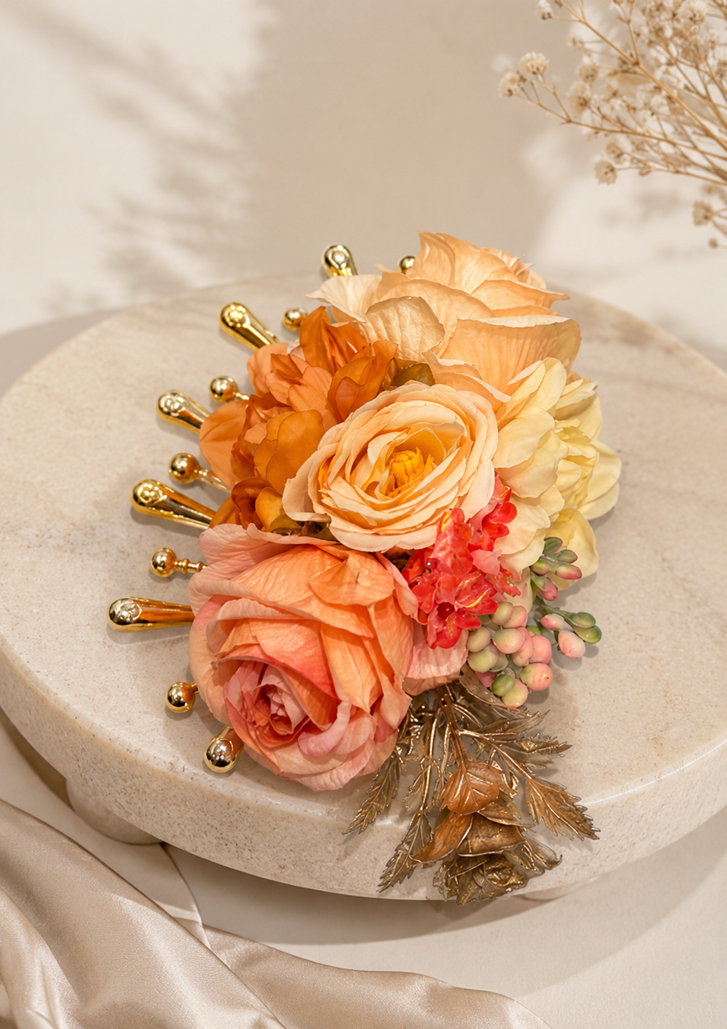 Premium Artificial Floral Decorative Bunch for Hamper Decoration | Luxury Gift Box Flower Arrangement