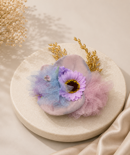 Luxury Artificial Floral Hamper Decoration | Premium Decorative Flower Bunch for Gift Packaging