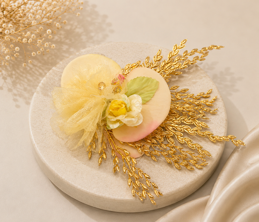 Premium Artificial Floral Hamper Decoration | Ivory Decorative Flower Bunch for Luxury Gift Packaging