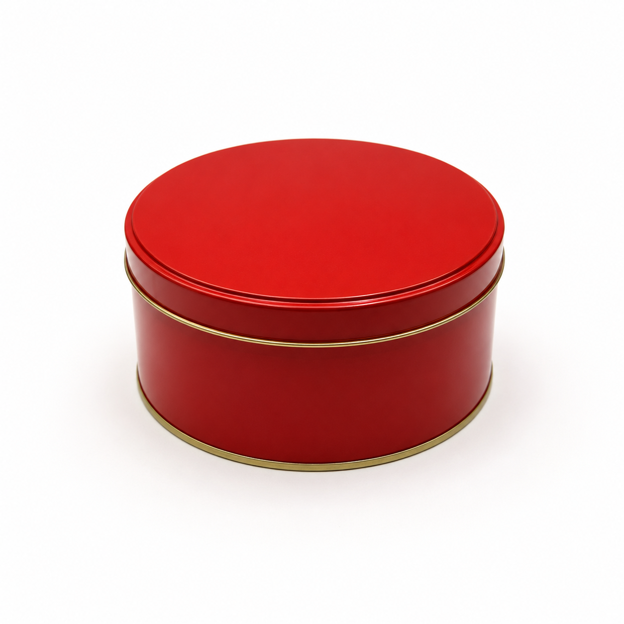 Red Imported Dream Cake Tin Box with Lid | Premium Cookie & Dessert Storage Tin | 5 x 2.25 Inches