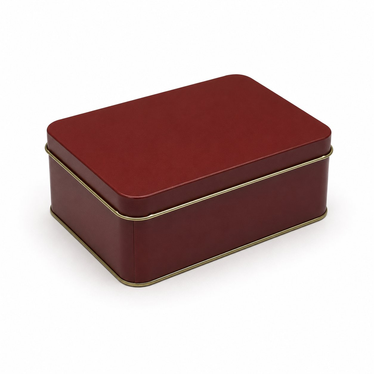 Maroon Imported Square Dream Cake Tin Box with Lid | Premium Cookie & Dessert Storage Tin | 4.75 x 4 x 2 Inches