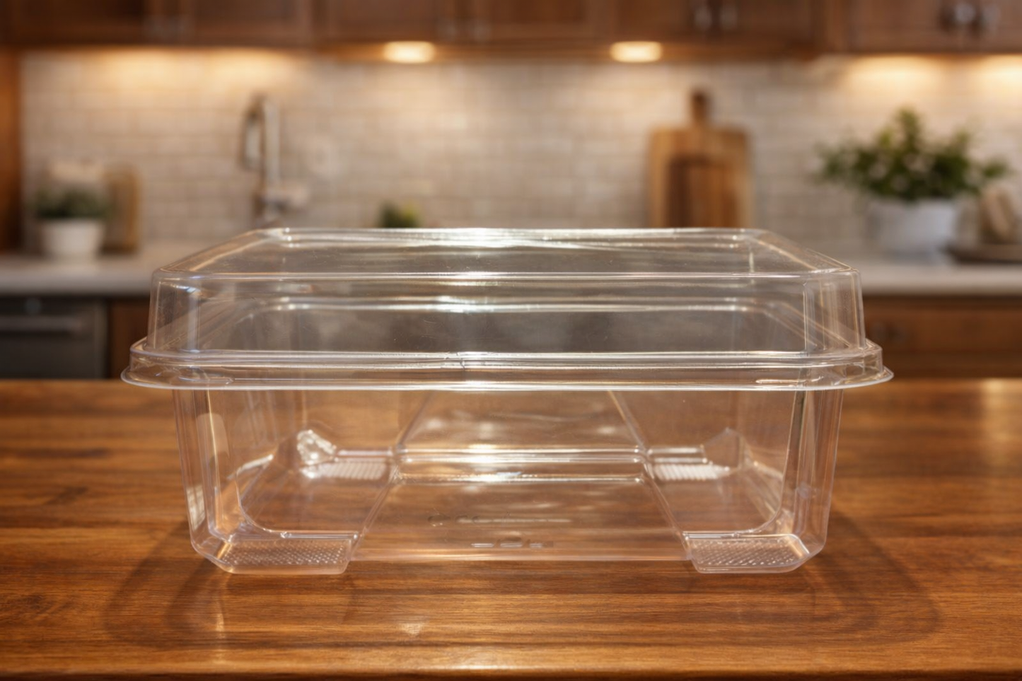 750ml Square Clear Plastic Dessert Container with Lid – Premium Cake & Cheesecake Box