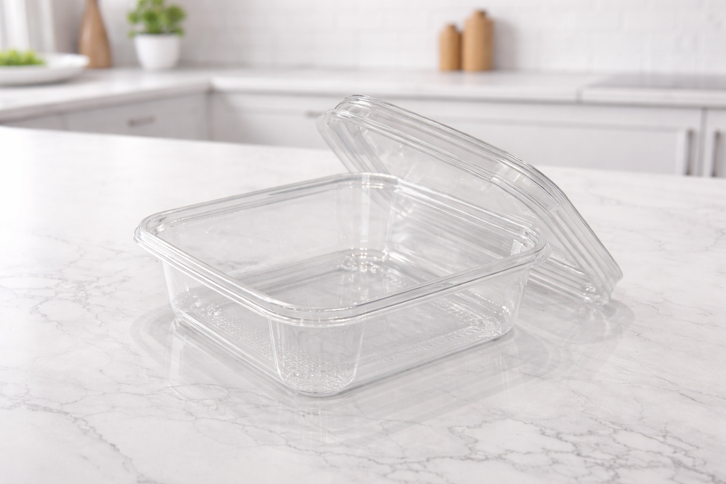 400ml Rectangular Clear Plastic Dessert Container with Lid – Premium Cake & Dessert Box