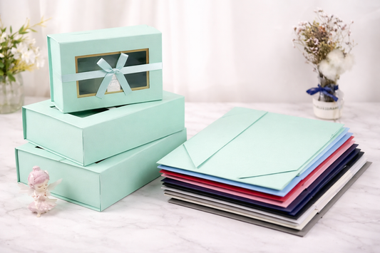 Green Collapsible Magnetic Gift Box with Window & Ribbon – Premium Foldable Hamper Box