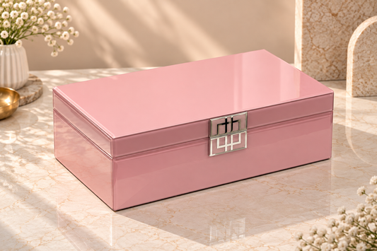 Blush Pink Imported Belgian Glass Luxury Hamper Box