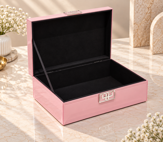 Blush Pink Imported Belgian Glass Luxury Hamper Box