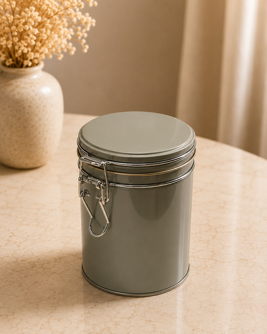 Celeste Silver – Exclusive Imported Airtight Lock Tin Container