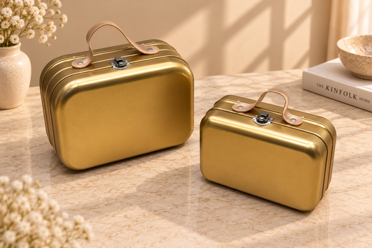 Aurelia Gold – Imported Premium Metal Suitcase Tin Set Of 2