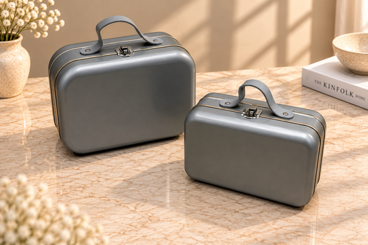 Celeste Silver – Imported Premium Metal Suitcase Tin Set Of 2