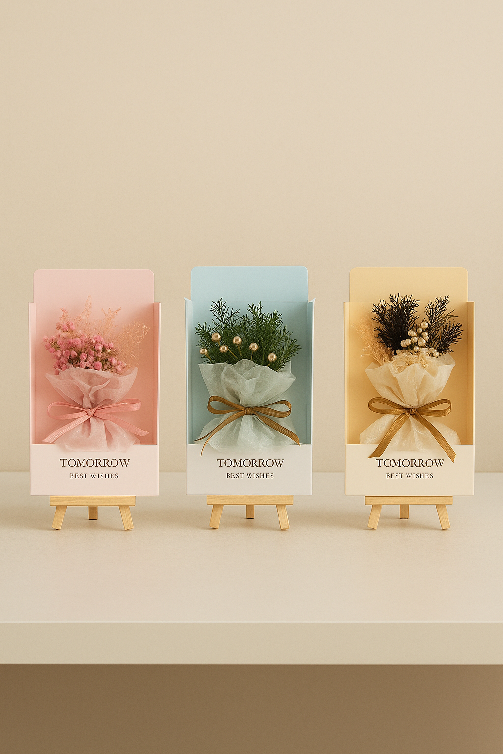 Luxury Bouquet Gift Card Box – Elegant Dried Flower Greeting & Gift Packaging