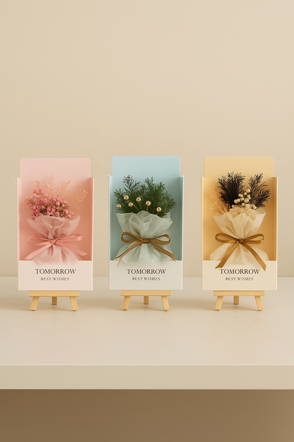 Luxury Bouquet Gift Card Box – Elegant Dried Flower Greeting & Gift Packaging