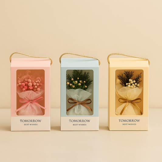 Luxury Bouquet Gift Card Box – Elegant Dried Flower Greeting & Gift Packaging