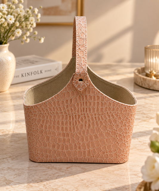 Aurelia Croc – Imported Premium PU Leather Hamper Basket