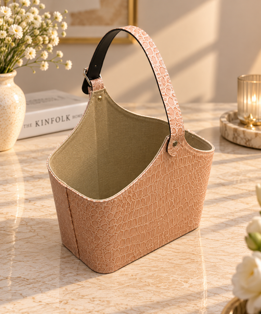 Aurelia Croc – Imported Premium PU Leather Hamper Basket