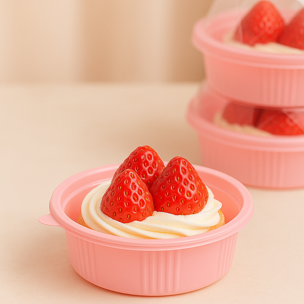 Thick Plastic with Crystal Clear Dome Disposable Pudding & Parfait Container | Premium Cake & Dessert Bowl