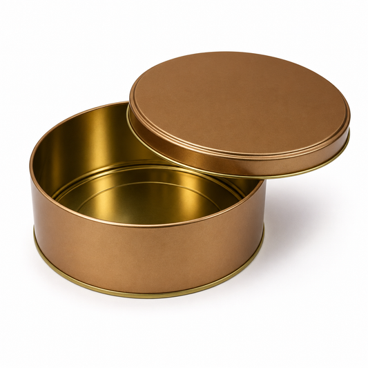 Rose Gold Imported Dream Cake Tin Box with Lid | Premium Cookie & Dessert Storage Tin | 5.5 x 2 Inches