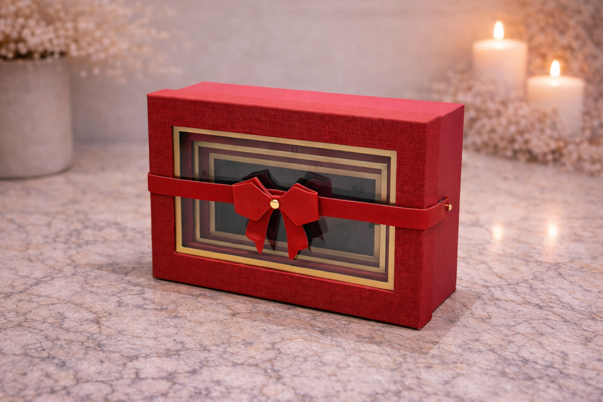 Window Gift Box With String Premium Gift Box Set of 3 with Window & Ribbon | Hamper Packaging Boxes ...