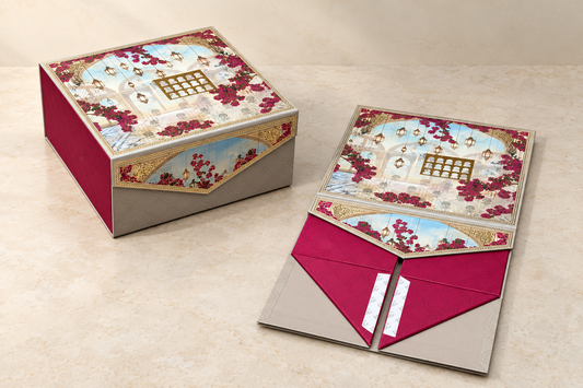 Royal Floral Foil Printed Collapsible Luxury Hamper Box