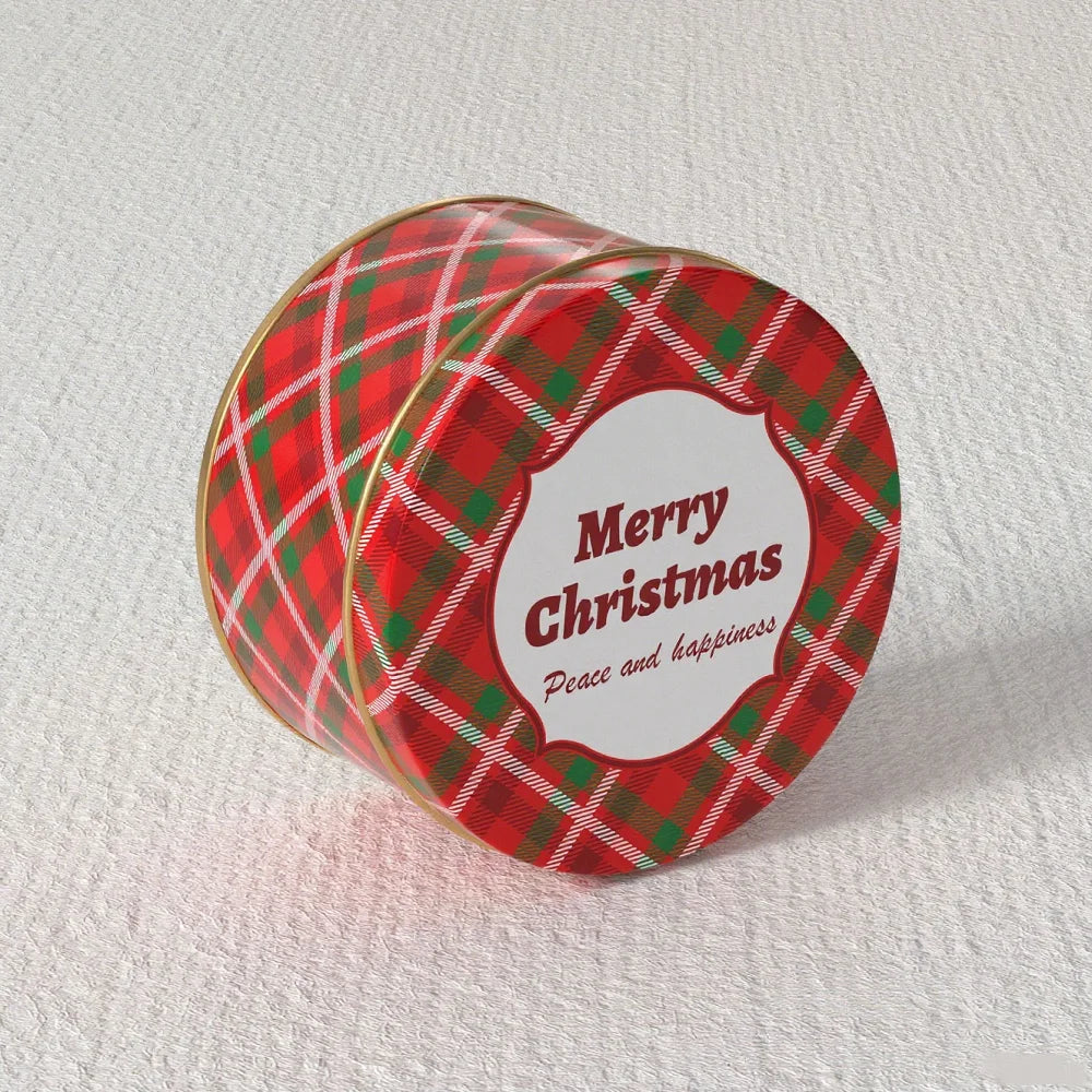 Red Merry Christmas Round Goodies Tin Box – Festive Gifting & Hamper Packaging