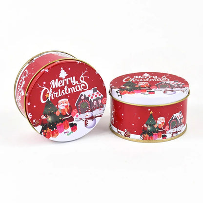 Red Merry Christmas Round Goodies Tin Box – Festive Gifting & Hamper Packaging