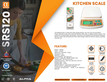 ALPHA SRS120 KITCHEN SCALE