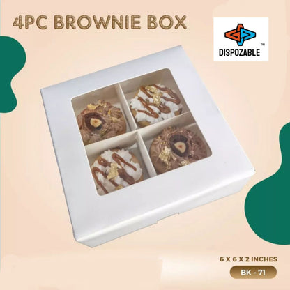 4 BROWNIE BOX WITH PARTITION ( PACK OF 10 )