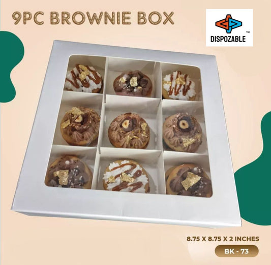 9 BROWNIE BOX WITH PARTITION ( PACK OF 10 )