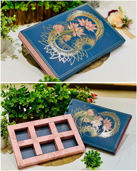 Premium Lilly Design Gift Box – Elegant Foil Print Hamper Box for Sweets, Dry Fruits & Chocolates