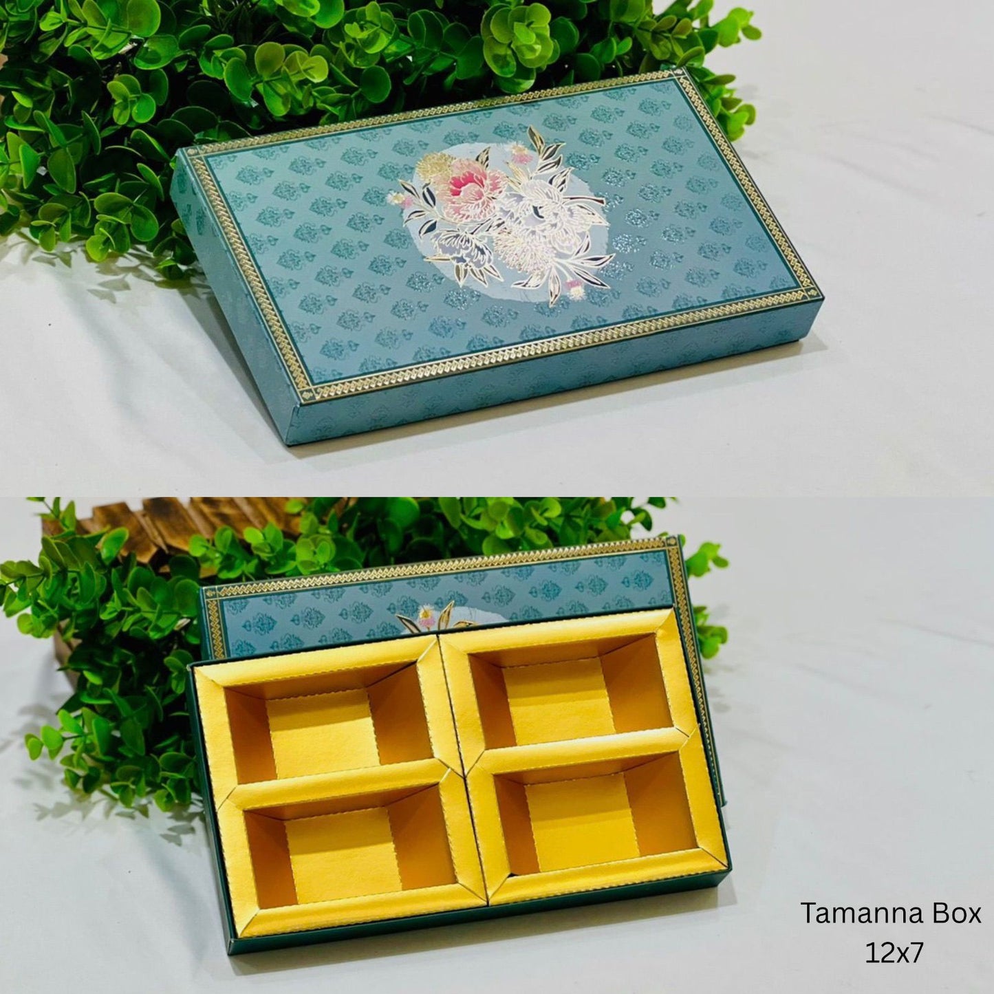 Premium Flower Design Gift Box – Elegant Foil Print Hamper Box for Sweets, Dry Fruits & Chocolates