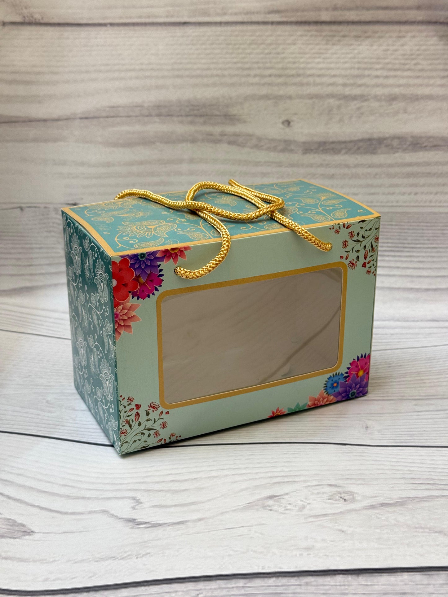 Festive 2 Jar Window Bag with Rope Handle – Premium Gifting Packaging