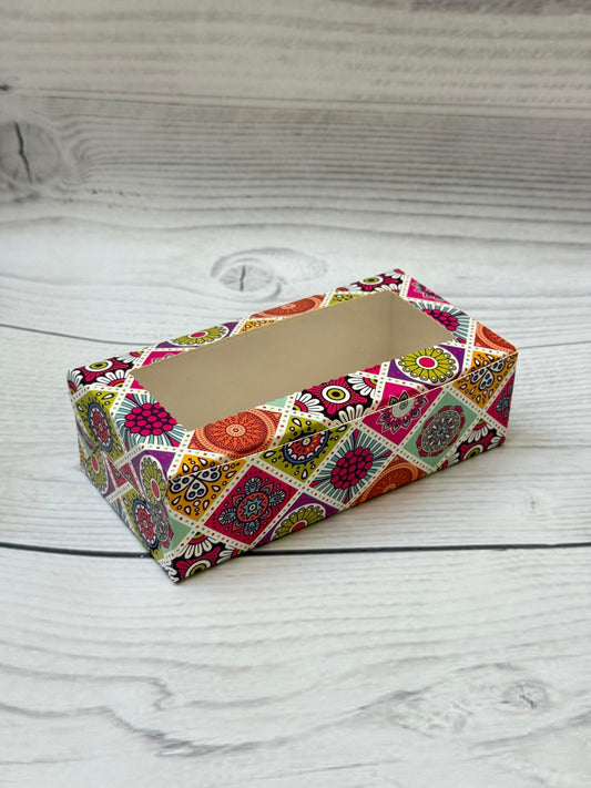 Mandala Festive Print 2pc Brownie Box | Decorative Packaging for Gifting & Bakery Use