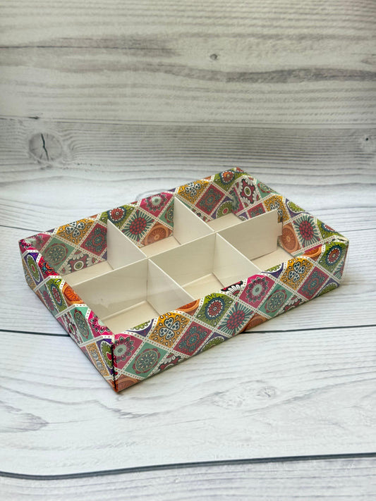 Mandala Festive Print 6 Partition Dry Fruit & Sweet Box – Premium Gifting Packaging