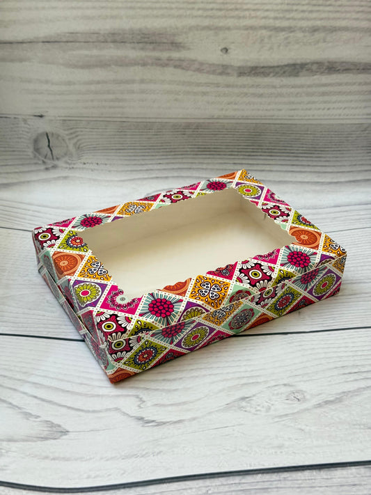 Mandala Festive Print 6pc Brownie Box | Decorative Packaging for Gifting & Bakery Use
