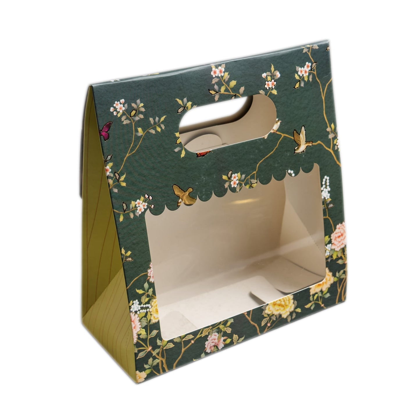 Luxury Foil Printed Green 2Jars Carry Box with Handle | Fits 2 Jars
