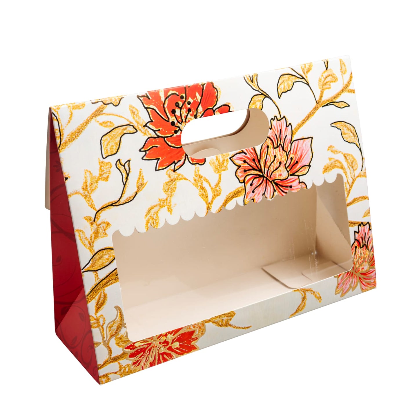 Luxury Foil Printed White 3Jars Carry Box with Handle | Fits 3 Jars (10.5 x 3.5 x 8 inches)